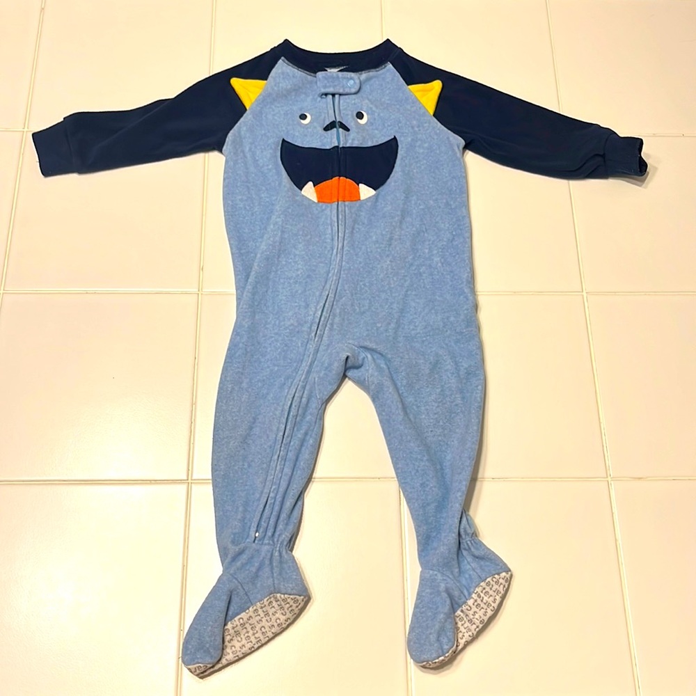 Carter’s, 12 months, blue monster sleeper